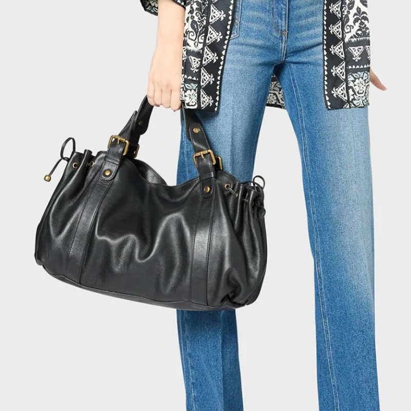 Leather Work Handbags For Women - حقيبة بوسطن نسائية عصرية متعددة الاستخدامات