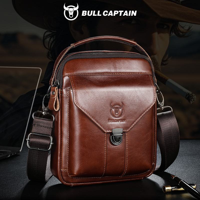 Leather Work Bag Men - BULLCAPTAIN حقيبة ساعي جلدية للرجال حقائب