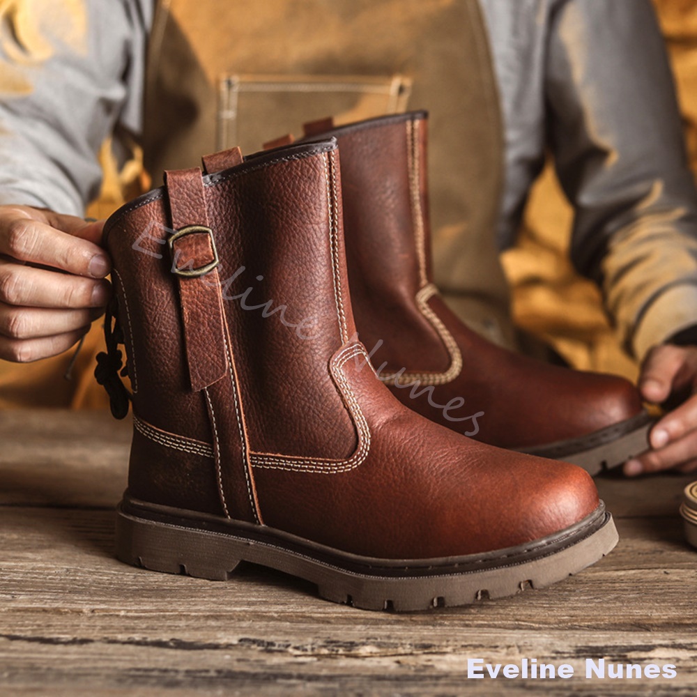 أحذية عمل رجالية عالية الجودة  - مراجعة Leather Work Western وسعره