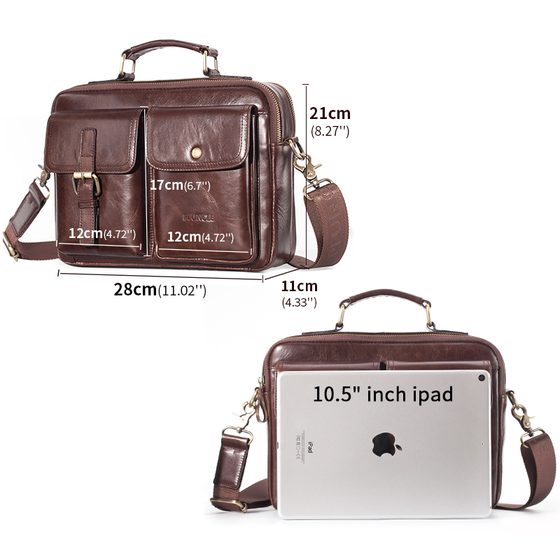 حقيبة كتف من الجلد الطبيعي للر - مراجعة Leather Work Bag Men وسعره