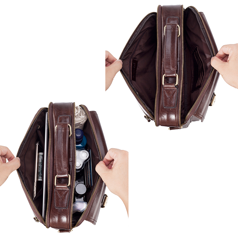 حقيبة كتف من الجلد الطبيعي للر - مراجعة Leather Work Bag Men وسعره