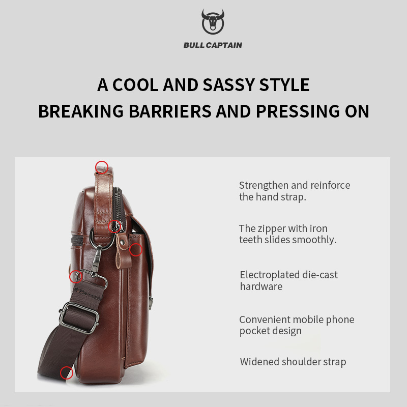 BULLCAPTAIN حقيبة ساعي جلدية ل - مراجعة Leather Work Bag Men وسعره