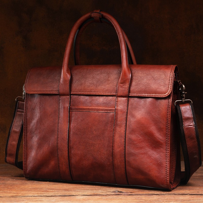 حقيبة يد من الجلد المدبوغ بالخ - مراجعة Leather Work Bag Men وسعره
