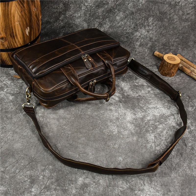 حقيبة يد فاخرة من الجلد الطبيع - مراجعة Leather Work Bag Men وسعره