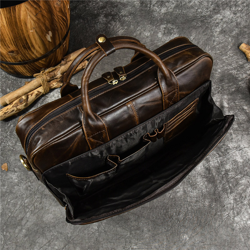 حقيبة يد فاخرة من الجلد الطبيع - مراجعة Leather Work Bag Men وسعره